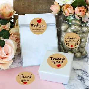 Kraft paper handmade with love stickers for gift packaging and business shipping labels