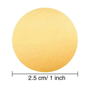 Rouleau d'autocollants ronds à gratter dorés de 2,5 cm 1 pouce sur fond blanc