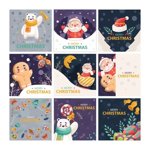 Christmas kraft paper roll stickers with 9 festive designs like Santa and gingerbread man
