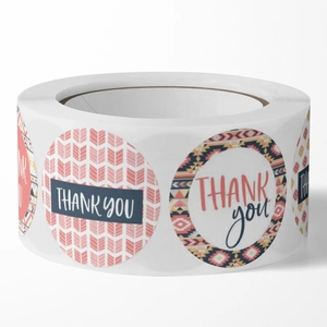 Dankeschön-Aufkleber Rolle mit Blumenmustern für Geschenkverpackungen und Versiegelung