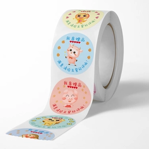 Rouleau d'autocollants animaux mignons aux couleurs macaron pour décoration de cadeaux