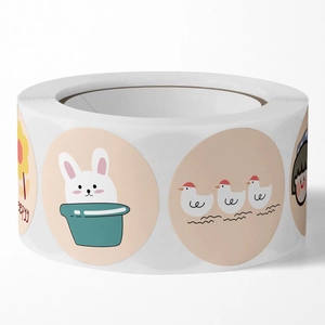Roll of 500 cute Korean style cartoon stickers for scrapbook and cup decoration