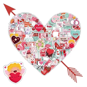 Valentine's Day Stickers Sweet Cartoon Heart Cupid Graffiti Decals For Water Bottle Luggage Scrapbooking DIY Wedding Decor