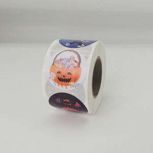 Rouleau de 38MM autocollants Halloween citrouille avec 8 motifs pour sceller cadeaux