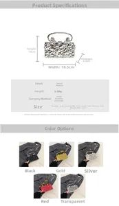 Detailansicht der Acryl-Box-Clutch mit Eisriss-Textur und Farbauswahl