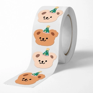 Cute cartoon bear adhesive paper tape rolls for gift decoration and journaling art