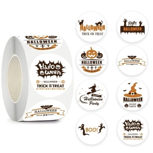 Halloween Festival Stickers Pumpkin Witch Ghost Design For Party Favor Decoration Gift Sealing Labels Accessories