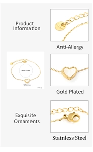 Détail du bracelet cœur en nacre avec dimensions 17+3cm et fermoir mousqueton