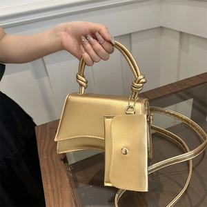 Sac À Main Bandoulière Sablier Pour Femme En Cuir PU Poignée Nouée Sac À Épaule Avec Mini Porte-Monnaie