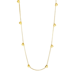 Élégant collier en acier inoxydable plaqué or 18K avec plusieurs charms en forme de cœur