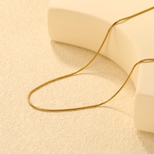 Minimalist 18K gold-plated stainless steel snake chain necklace with sleek design