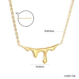 Collana con pendente a cuore fuso in acciaio inossidabile oro 18k con specifiche misure