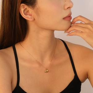 Shell Pendant Necklace 18K Gold Plated Stainless Steel Minimalist Elegant Clavicle Chain Jewelry Gift For Women