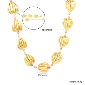 Vintage goldene Herz-Halskette mit Riffelmuster und einer Länge von 40+5cm Kette