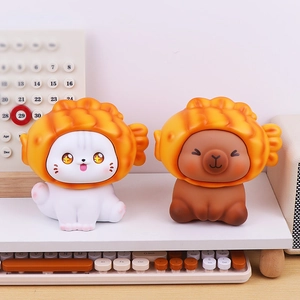 Série de Cuisson Tirelire Animaux Mignons en Vinyle Taiyaki Croissant Boîte à Argent Pour Enfants Chat Capybara Décoration