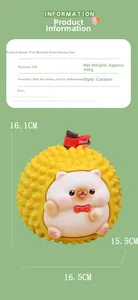 Detailed size parameters of the durian shaped hedgehog piggy bank in vinyl material