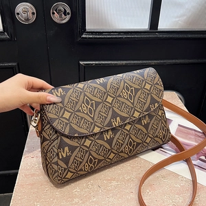 Borsa A Tracolla Retro Con Stampa Monogramma Per Donna Pelle PU Piccola Borsa A Spalla Quadrata Con Patta Magnetica