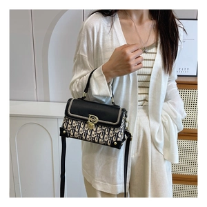 Gros plan d'un sac à main vintage avec boucle en D dorée et motif imprimé élégant