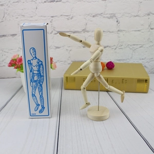 Artistic 20cm wooden mannequin model for drawing with adjustable joints and display box