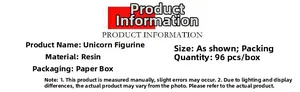 Detailed technical specifications for the dream unicorn resin cake topper and ornament