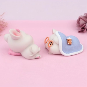 Lot de figurines souris mignonnes pour gâteau avec souris sur oreiller et souris avec lunettes