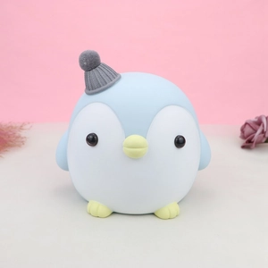 Hucha de pingüino con gorro de punto, regalo infantil de estilo nórdico para cumpleaños