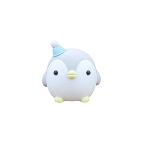 Hucha de pingüino con gorro de punto azul para decoración infantil y regalos