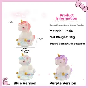 Detailed size specifications for Nordic unicorn cake toppers with 8cm height and 5.7cm width