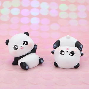 Cute cartoon panda resin miniatures for cake decoration and car dashboard ornaments