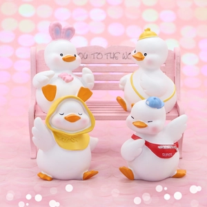Carine Mini Figurine Di Anatra Statua Di Animale In Resina Creativa Per Cruscotto Auto Scrivania Arredamento Ufficio Kawaii Torta