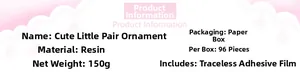 Detailed specifications of cute resin couple figurines with size and packaging info