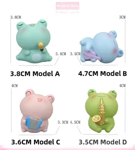 Mini-Tierfiguren aus Harz im 4er-Set mit Musikmotiven und detaillierten Maßen