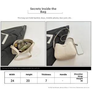 Detailed sizing chart and capacity display for the vintage faux leather tote handbag