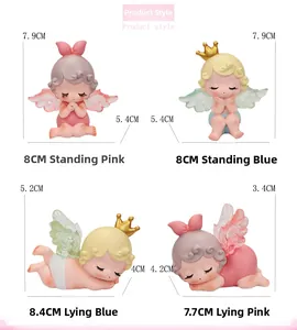 Spécifications détaillées des tailles pour figurines d'ange en résine aux diverses poses