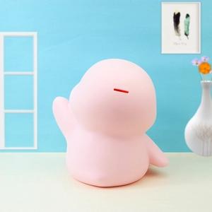 Cute pink dinosaur piggy bank for kids featuring a durable shatterproof design for savings