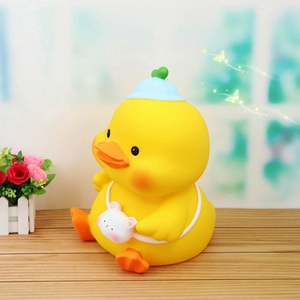 Large yellow duck money box with cute rabbit bag for children birthday gift