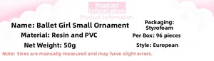 Detailed specifications of the European style ballet girl resin figurine car decor