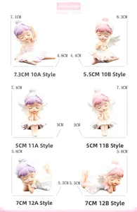 Detailed size specifications for resin ballet girl figurines in various artistic poses