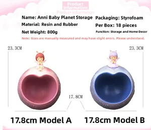 Detailed size specifications for resin planet storage ornament 23.3cm height