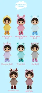 Collection of eight cute animal-themed girl figurines in various colorful outfits