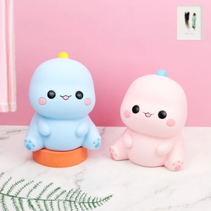 Tirelire Dinosaure Mignonne En Vinyle Incassable Grande Capacité Banque Épargne Dessin Animé Cadeaux Pour Enfants