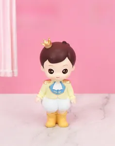 Detail of Nordic prince figurine with golden crown and court outfit for home decor