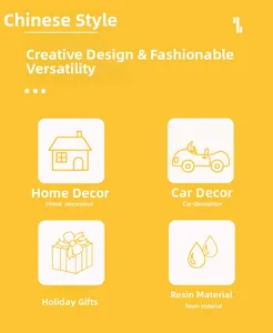 Icons showing resin material and usage for home decor car interior and festive gifts