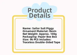 Detail specifications for sailor pig resin figurine including 100g weight and accessories