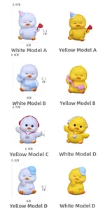 Set of cute resin duck figurines in four styles for office desktop and car decor