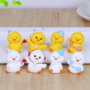 Cute Resin Miniature Duckling Figurines For Office Desktop Decor Car Interior Stress Relief Accessories Creative Gift