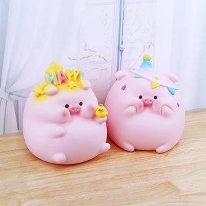 Cartoon Pig Piggy Bank Unbreakable Vinyl Money Saving Jar For Kids Generous Capacity Coin Bank Home Decoration Birthday Gift