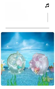 Detail of shell night lights in pink and cyan with pearlescent finish for home decor