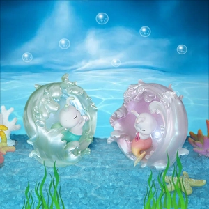 Cute mermaid night light with pearlescent shell design for kids bedroom decor