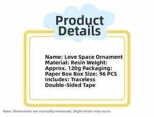 Detailed specifications chart for resin animal figurines with weight and packaging info